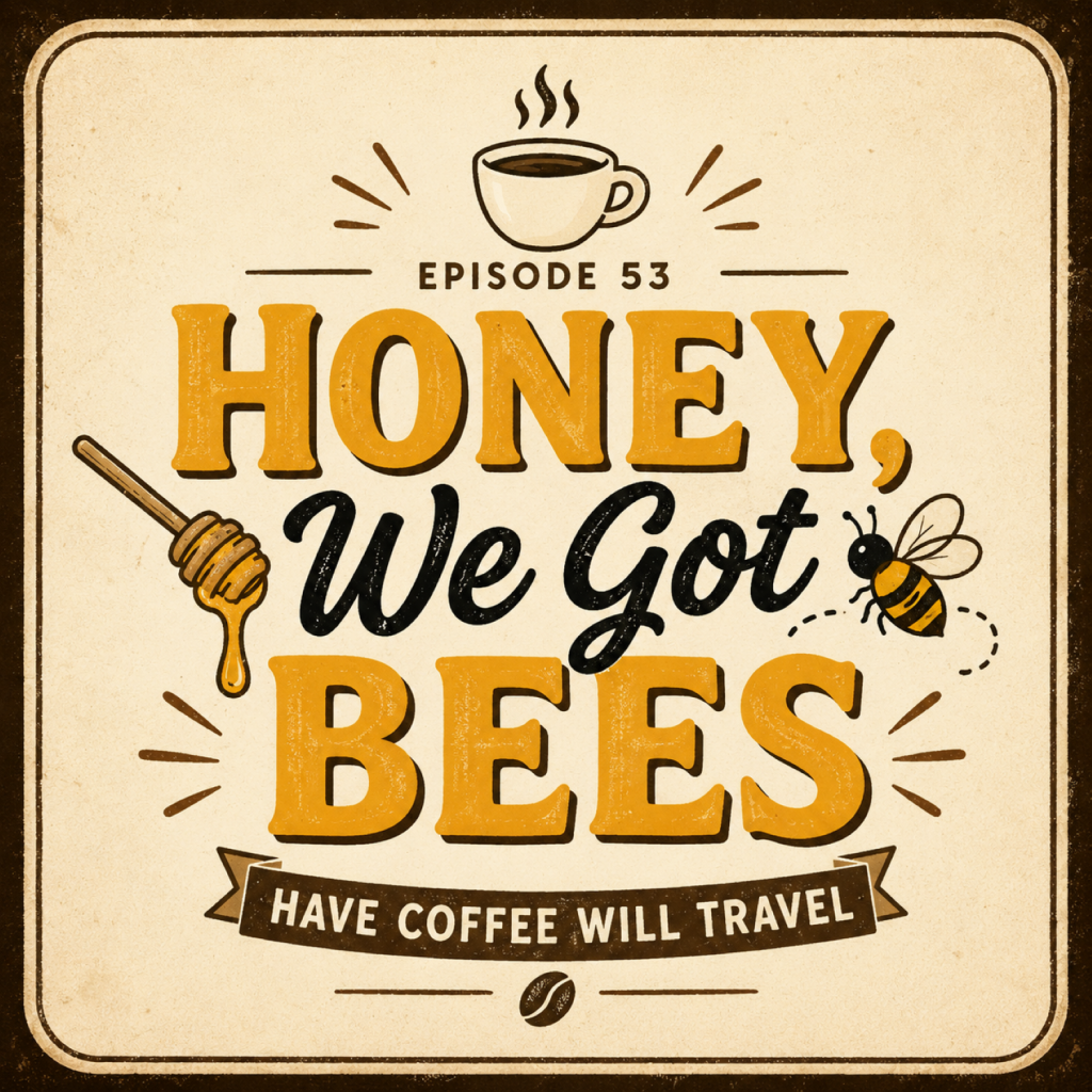 This week, Leah officially becomes a beekeeper. After a year of classes, research, planning, and anticipation, she made the six-hour trip south to pick up her first honey bee colony and bring it home. We talk about the journey, the learning curve, and how Shawn and his dad prepared a home for the bees on the family farm before the colony arrived. We also discuss: • Shawn's recent experience selling at BrickSpace, a LEGO and Star Wars-themed vendor show that unfortunately suffered from low attendance and disappointing sales. • A few surprising yard sale finds and recent collecting adventures. • Leah's visit to the famous Sanford and Son antique shop, where she discovered a rare piece for her personal collection and uncovered an unexpected connection to her own family history. • Our thoughts on The Mandalorian and Grogu movie. Was it great? Not exactly. Was it terrible? Also no. It was... aggressively okay. • Recent TV watching, including Spider-Noir, The Boys, For All Mankind, Star City, and The Testaments. • Updates from our Etsy shops, recent sales, and life as small online sellers. • The bizarre story of the $200,000 Star Wars LEGO theft currently making headlines. As always, grab a coffee and come travel with us. Links & Mentions Watch our bee adventure: https://youtu.be/-ertu5oPnu0?si=slGdf1Pm_a53Wz03 Rusted Robot Toys Etsy Shop: https://www.etsy.com/shop/RustedRobotToys Collect and Cast On Etsy Shop: https://www.etsy.com/shop/CollectAndCastOn Have Coffee Will Travel is hosted by Shawn and Leah Vanderloo and features conversations about travel, collecting, thrifting, hobbies, books, pop culture, and the adventures that happen along the way.
